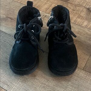 UGG Kids Black Lace-Up Ankle Boots